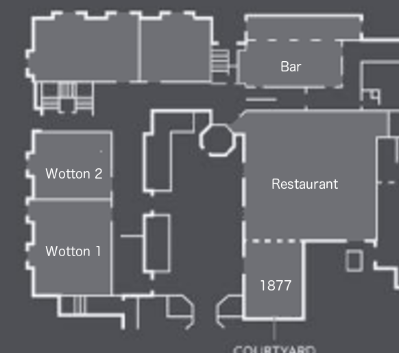 ground floor of Wotton House with rooms Wotton 1 and 2